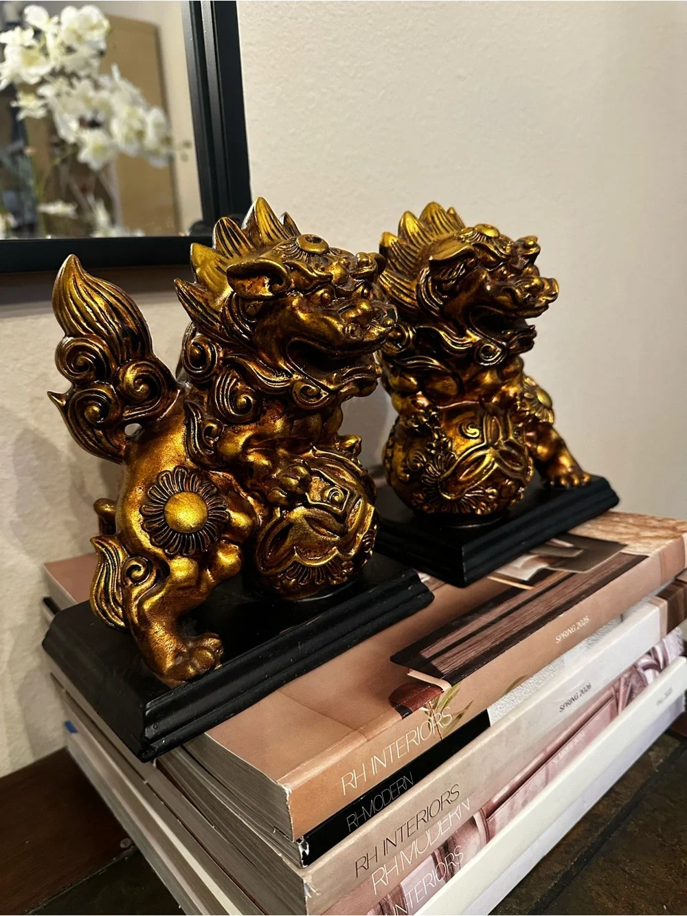 Pier 1 Imports Golden Dragons Bookends set of 2